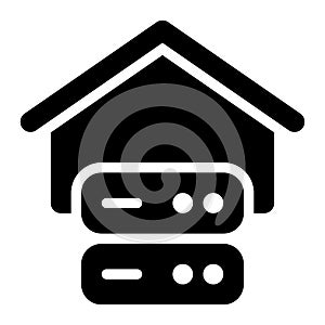 Data Warehouse, Data Storage, Database Glyph Solid Icon