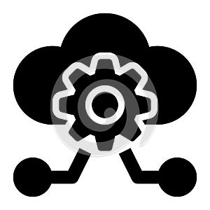 Cloud Platform, Cloud Computing, Internet of Things Glyph Solid Icon