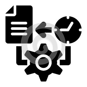 Real Time, Data Processing, OLTP Glyph Solid Icon