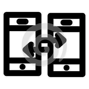 Data exchange, data sending Bold Outline vector icon which can be easily modified do edit