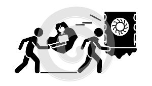 Data Exchange: Digital Information Transfer Collaboration, vector design Generative AI