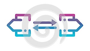 Data Exchange Icon, Digital Information Transfer, vector design Generative AI