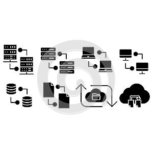 Data exchange icon vector. Data transfer illustration sign. Server symbol or logo.