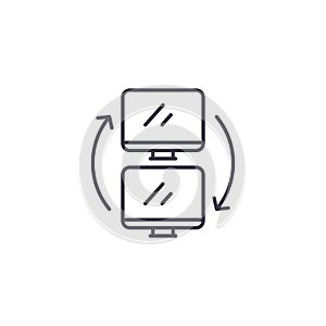 Data exchange linear icon concept. Data exchange line vector sign, symbol, illustration.