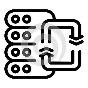 Data exchange system connecting with server database