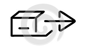 Data Export Box with Arrow Icon Vector Graphic, vector design Generative AI