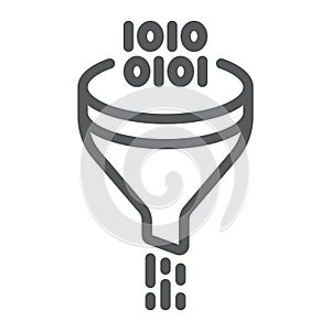 Data filter line icon, data and analytics,