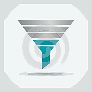Data Filter and Sales Funnel Vector Icon