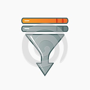 Data Filtering and Conversion Funnel Process Icon