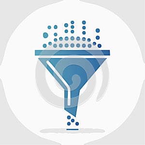 Data Filtering and Conversion Funnel Process Icon
