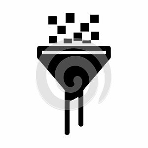 Data Filtering and Processing Funnel Icon