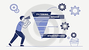 Data Filtering and Processing Steps, vector design Generative AI