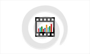 Data Financial Presentation Marketing with Filmstrip icon logo Diagramma icon business simple vector illustration template photo