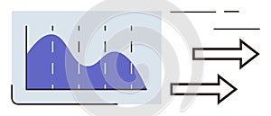 Data Flow and Analysis Concept with Graph and Arrows Indicating Movement or Progress