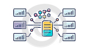 Data Flow & Analytics: Information Processing System, vector design Generative AI
