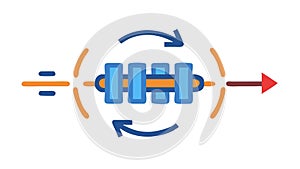 Data flow arrow icon, information exchange, digital connectivity, network communication, vector design Generative AI