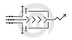 Data Flow Arrows Information Exchange Digital Process Vector, vector design Generative AI