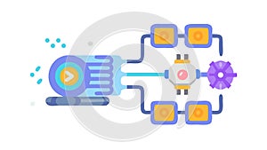 Data Flow Circuit, Digital Information Pathway, vector design Generative AI