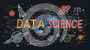 Data flow concept, big data technology and data science illustration, visualizing complex information. Generative AI