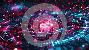 Data flow concept, big data technology and data science illustration, visualizing complex information. Generative AI