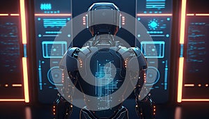 robot data flow concept networking.