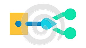Data Flow Connection Flat Vector Icon for Network Transfer, vector design Generative AI