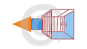 Data Flow into Cube Arrow Icon, vector design Generative AI