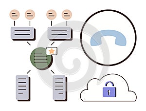 Data Flow Diagram with Communication, Cloud Security, and Connectivity Elements