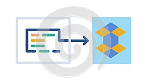 Data Flow Exchange Icon for Digital Communication & Processes, vector design Generative AI
