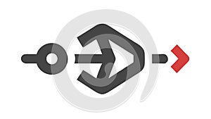Data Flow Exchange Icon in Flat Style for Digital Information Transfer, vector design Generative AI