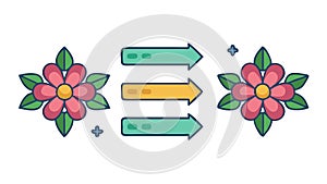 Data Flow with Floral Elements Vector Icon, vector design Generative AI