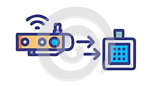 Data Flow and Information Transfer between Devices, vector design Generative AI