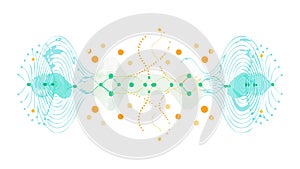 Data Flow Network: Abstract Digital Connections Vector, vector design Generative AI