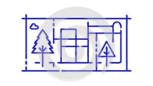 Data Flow Network Connection Outline Icon, vector design Generative AI