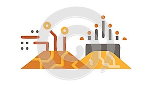 Data Flow and Network Connections, vector design Generative AI
