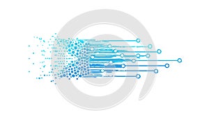 Data Flow Particle Stream Abstract Design, vector design Generative AI