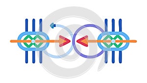 Data Flow and Processing Loop Vector Icon Illustration, vector design Generative AI