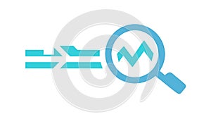 Data Flow Search Icon for Real-time Analytics, vector design Generative AI