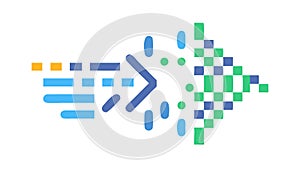 Data Flow Transformation, Digital Information Processing, vector design Generative AI