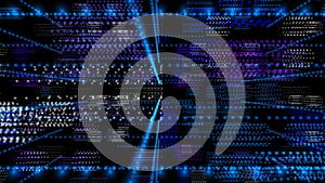 Data flow in a vast communication network. A concept that represents the Meta verse.