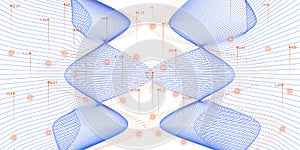 Data Flow. White Statistic Illustration. Industry