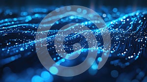 Data flowing across abstract wave network background