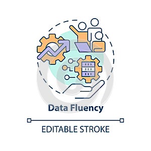 Data fluency concept icon