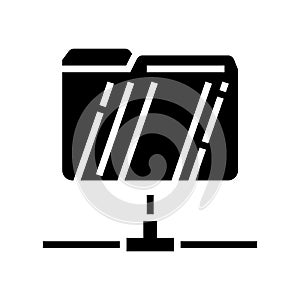 data folder glyph icon vector illustration