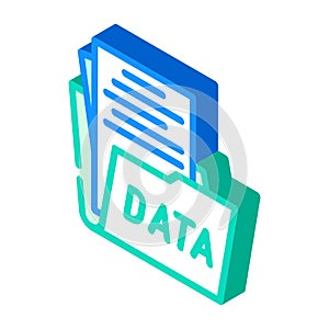 data folder isometric icon vector illustration