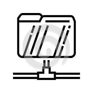data folder line icon vector illustration