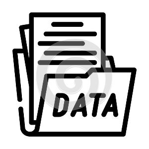 data folder line icon vector illustration