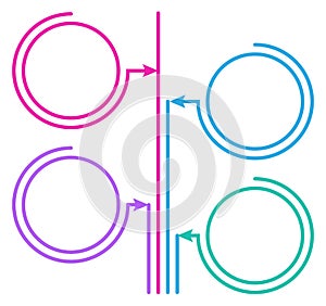 Data frame round template. Infographic color element