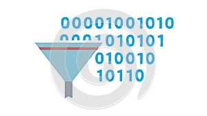Data Funnel Icon: Information Filtering and Data Processing, vector design Generative AI