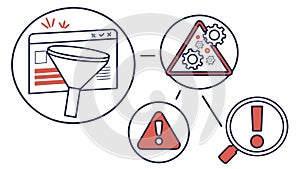 Data Funnel & Process Optimization, System Flow, vector design Generative AI